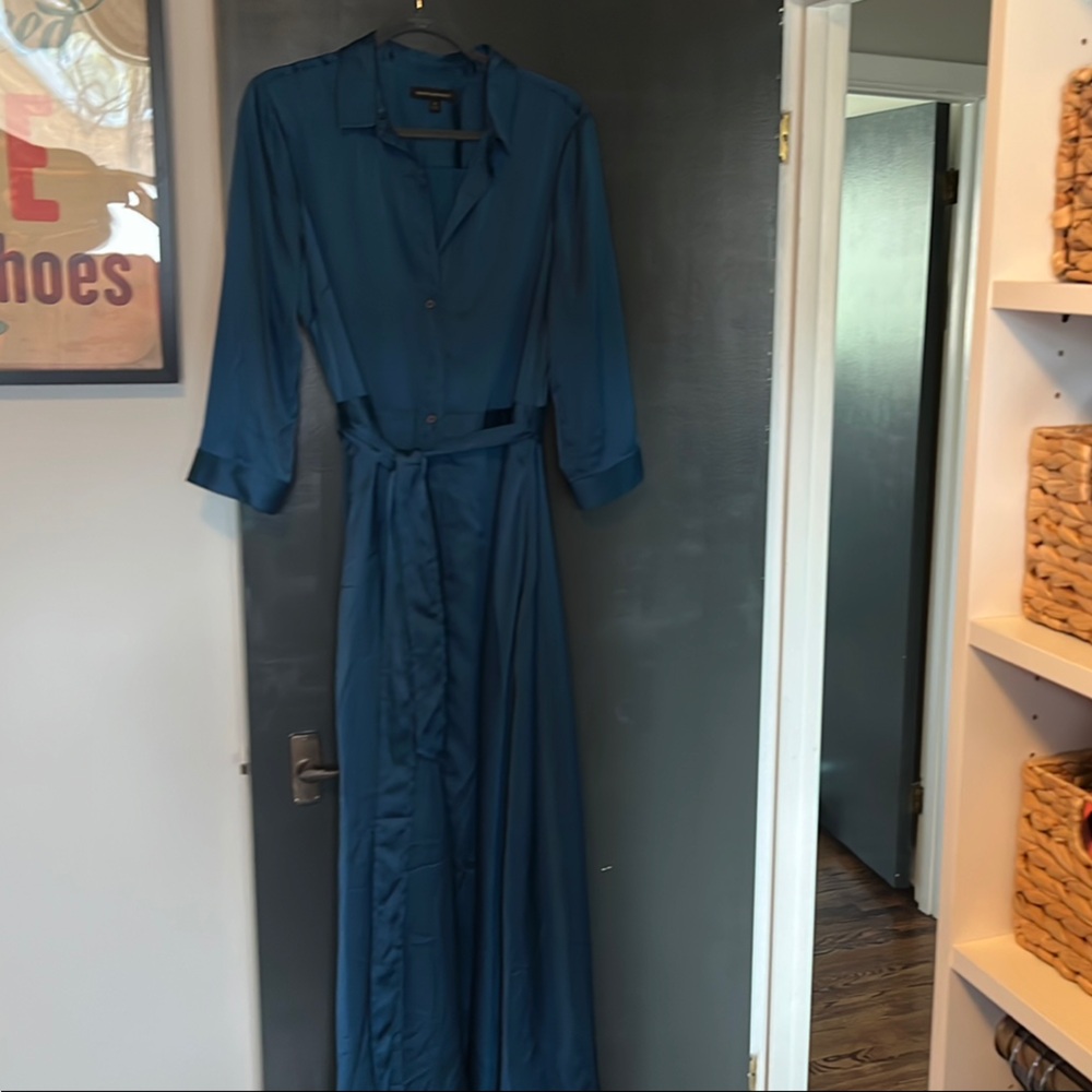 Banana republic teal shirt dress